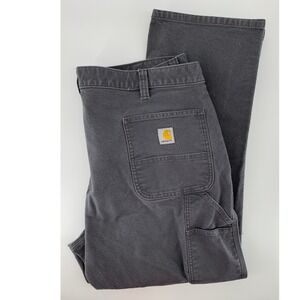 Carhartt Pants Mens 42x30 Gray Rugged Flex Relaxed Duck Utility Work BN3279-M